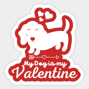 My Dog is My Valentine, Valentine's Day Sticker